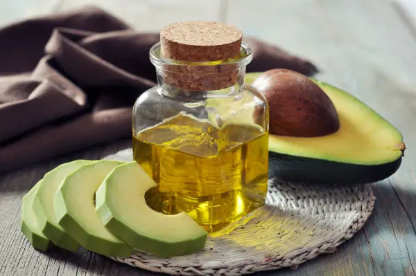 bottle of avocado essential oil